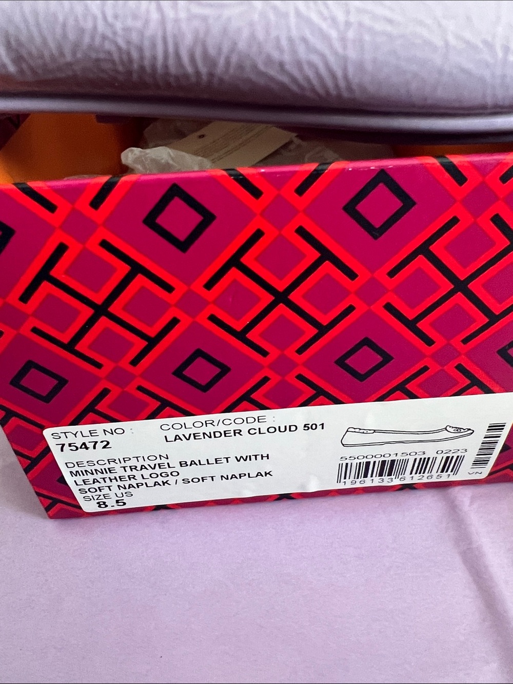 Tory Burch Minnie Travel Ballet with leather Logo US W 8.5 - Picture 2 of 5